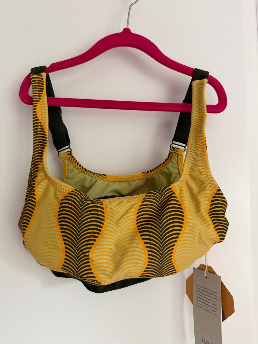 Yellow & Olive Green Patterned Bikini (top and bottom included)